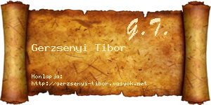 Gerzsenyi Tibor névjegykártya